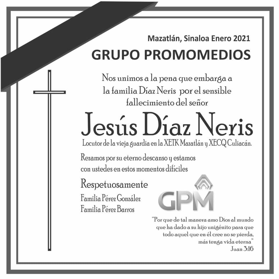 Exa897fm's tweet photo. Lamentamos su perdida. 😔🙏 https://t.co/KZbS9nGeMa