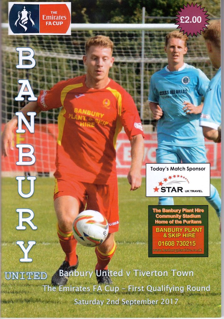 The FA Cup, QR 1, 2017:  @BanburyUnitedFC 4-2  @tivertontownfc Flashback coverage NOW at  http://themowdog.blogspot.co.uk&nbsp; Please RT!  @Tivvy12thman  @TivvyPodcast  @TivertonPeople  @banburynews  @VisitBanbury  @EmiratesFACup  @FACupFactfile  @Langeman10  @NLF_News  @NonLeagueCrowd  @SouthernLeague1