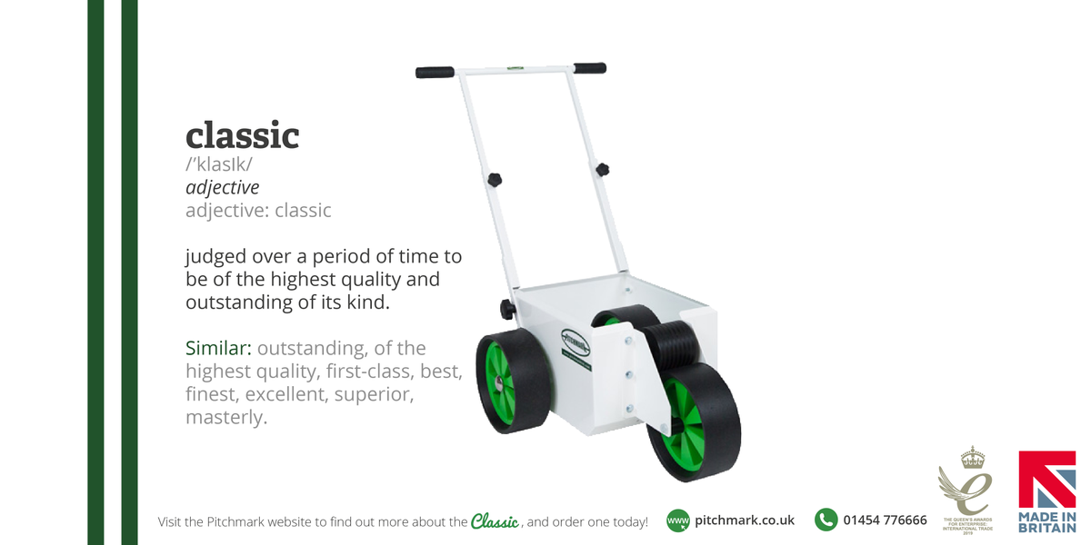 PitchmarkLtd's tweet image. With only a little maintenance, the Classic wheel-to-wheel marker will last you years. 

3-year warranty and season-after-season of crisp white lines. 
Get yourself a Classic line marker today!

buff.ly/39S6CdT

@MadeinBritainGB #Groundsmen #LineMarking #WheeltoWheel
