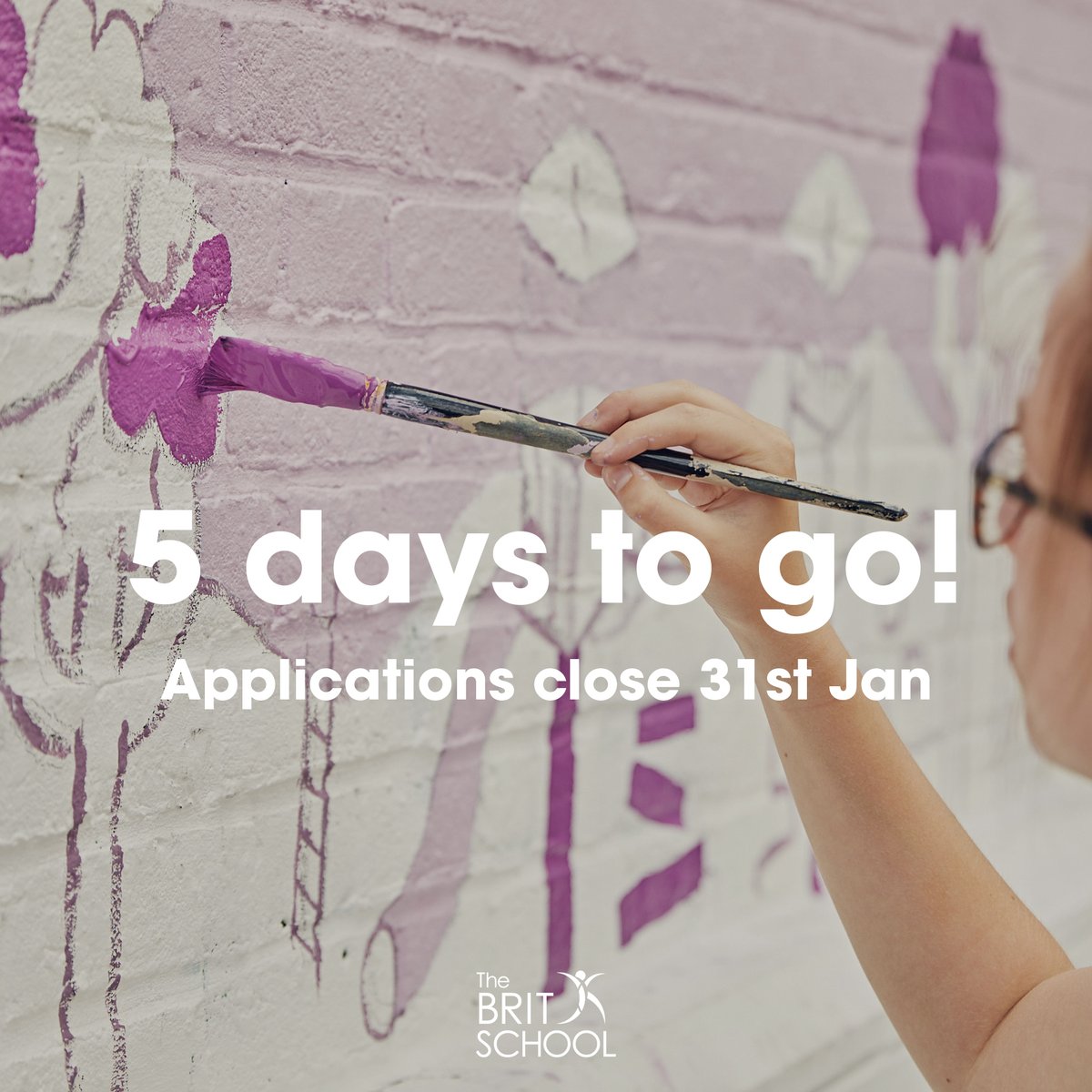 Only 5 days to go! Applications for Key Stage 4 entry and Post 16 Creative Arts close on 31st Jan! Visit brit.croydon.sch.uk/apply to apply now!