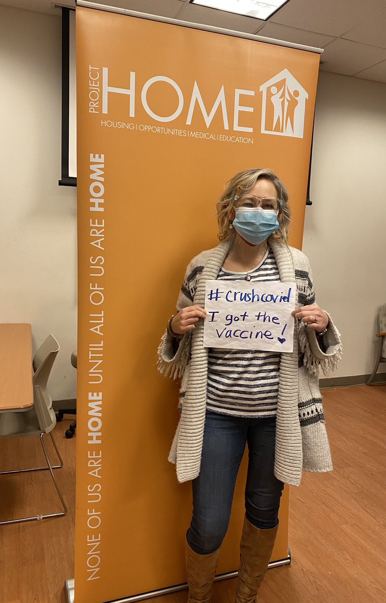 edelhowlin's tweet photo. So grateful to the incredible medical staff at @ProjectHOME who is distributing the #CovidVaccine to all staff. https://t.co/coHxAhSVUq