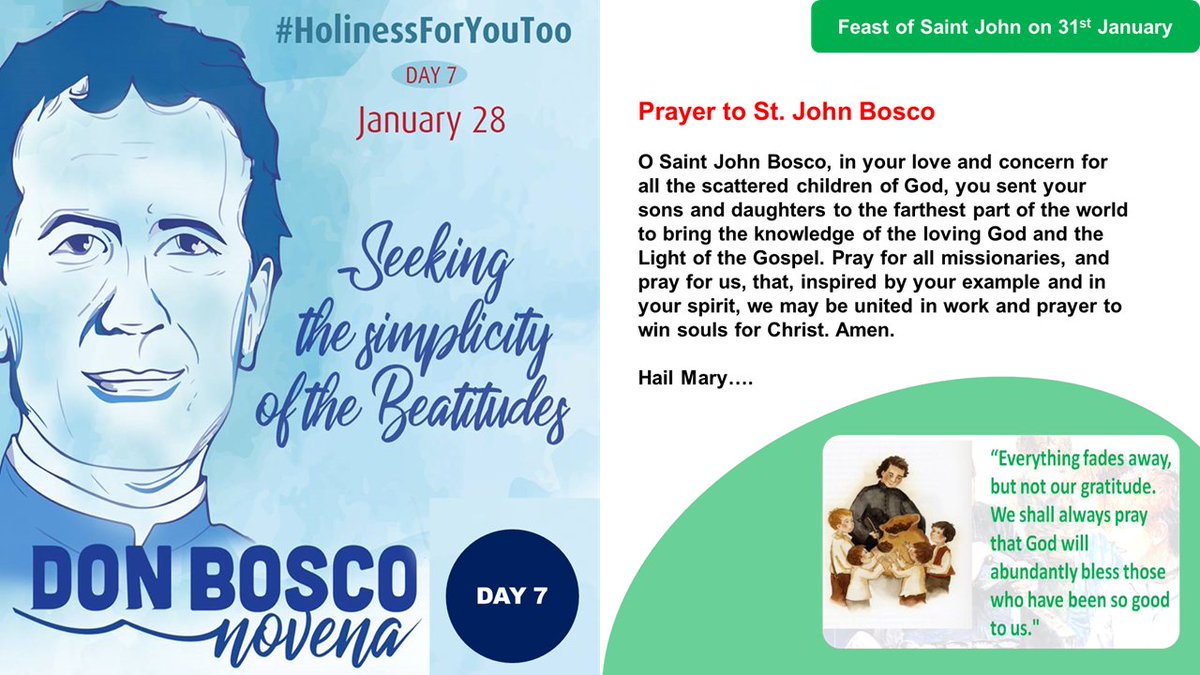 Sjbcchaplaincy's tweet photo. Day 7: Today, we pray for the millions of children who are uncared for in different parts of the world (street kids, war victims, etc.). May the work of Don Bosco bring many more back to education &amp; society. @SJBC_London @salesianlink @RC_Southwark https://t.co/ylZ5gs8U5l