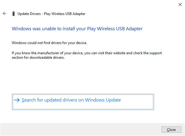 Persegan's tweet photo. @BelkinCares Unfortunately it seems like windows can't find the drivers. Do you have any plans to release windows 10 compatible drivers or does this mean I simply can't use the product anymore? https://t.co/fOtV9xXJK8