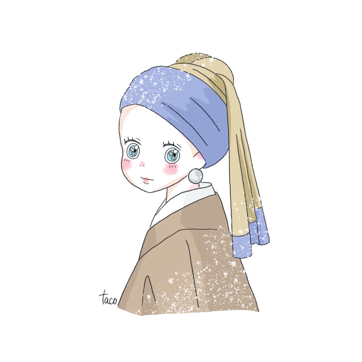 Tacomaru イラスト No Twitter フェルメール イラスト イラスト好きな人と繋がりたい 絵描きさんと繋がりたい 女の子イラスト Illustration かわいいイラスト ゆるいイラスト ゆるイラスト ファッションイラスト Art フェルメール 真珠の耳飾の少女