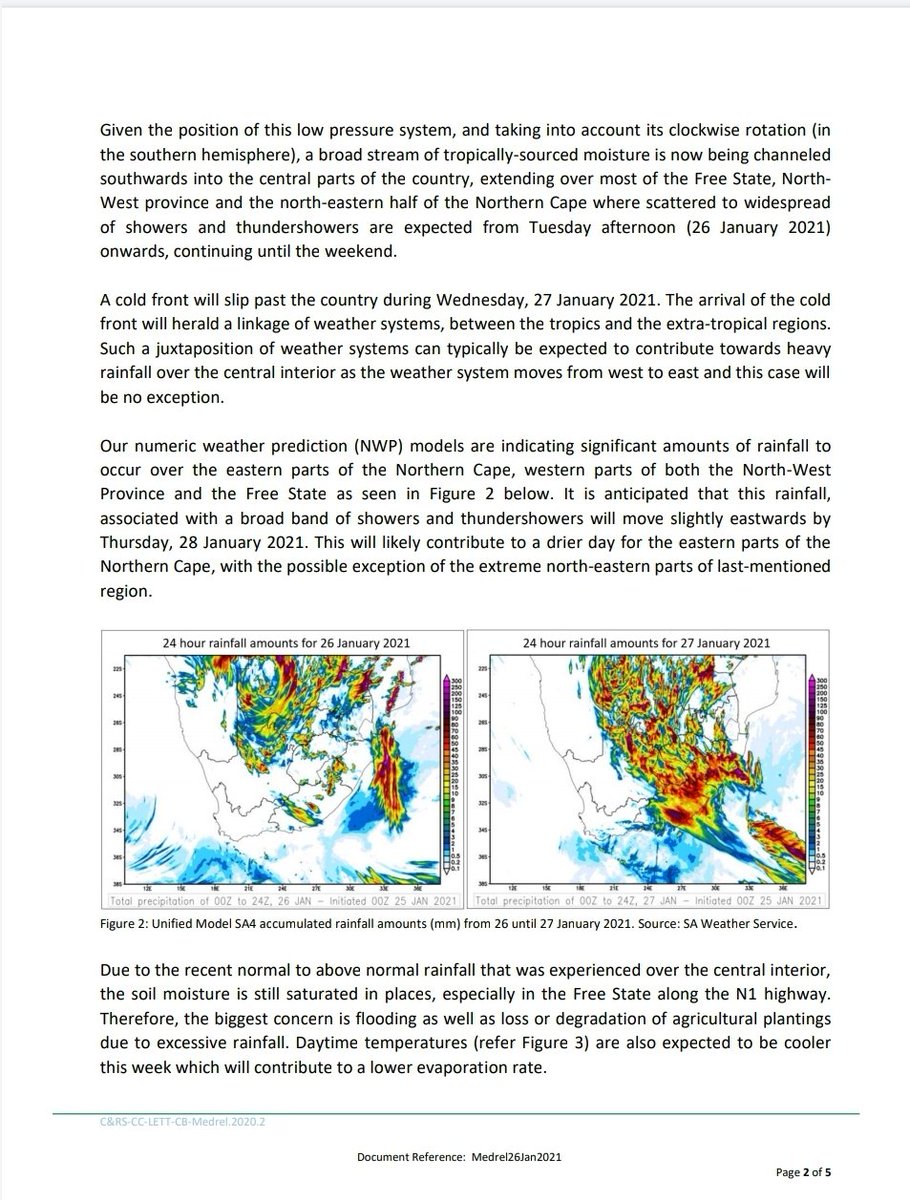 SAWeatherServic's tweet photo. ⚠️ Media Release: Disruptive Rainfall expected over the central interior this week. https://t.co/ewRD7DwR6T