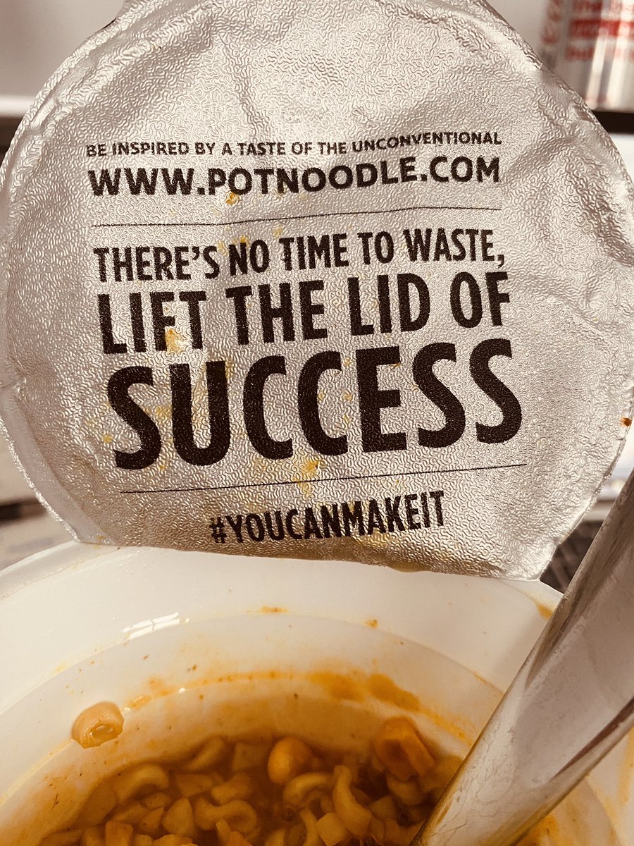 willtb72's tweet image. Getting today’s #lockdown inspiration from the lid of a @PotNoodle #bombaybadboy #success #youcanmakeit