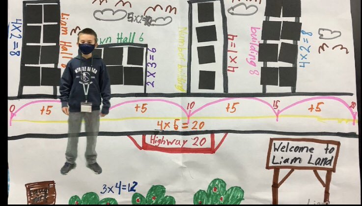 HcpsgtE's tweet photo. Third graders used @doink #greenscreen to become a part of their Array Cities. #multiplicationmaddness #arraycity https://t.co/PQLkk7EC7U