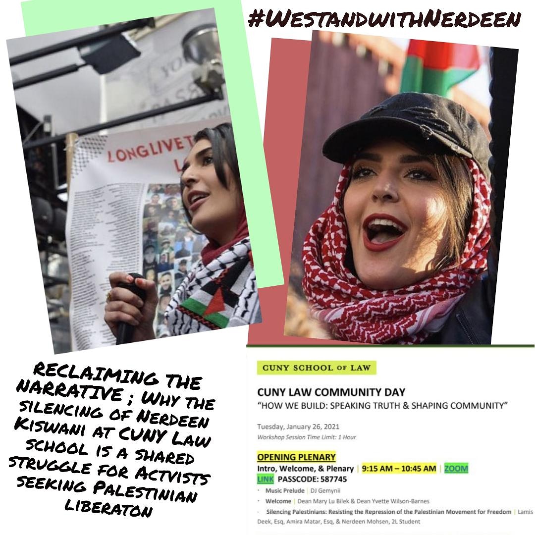cuny_wocc's tweet photo. @CUNYLaw was loud with their disrespect, so they need to be equally loud in their attempt to mend harm by SHARING her event today.

S/O also to @cunyjlsa for this afternoon's discussion on Unsettling Zionism, Understanding Anti-Semitism. #WeStandWithNerdeen #westandwithnerdeen https://t.co/KzqvbVPKeE