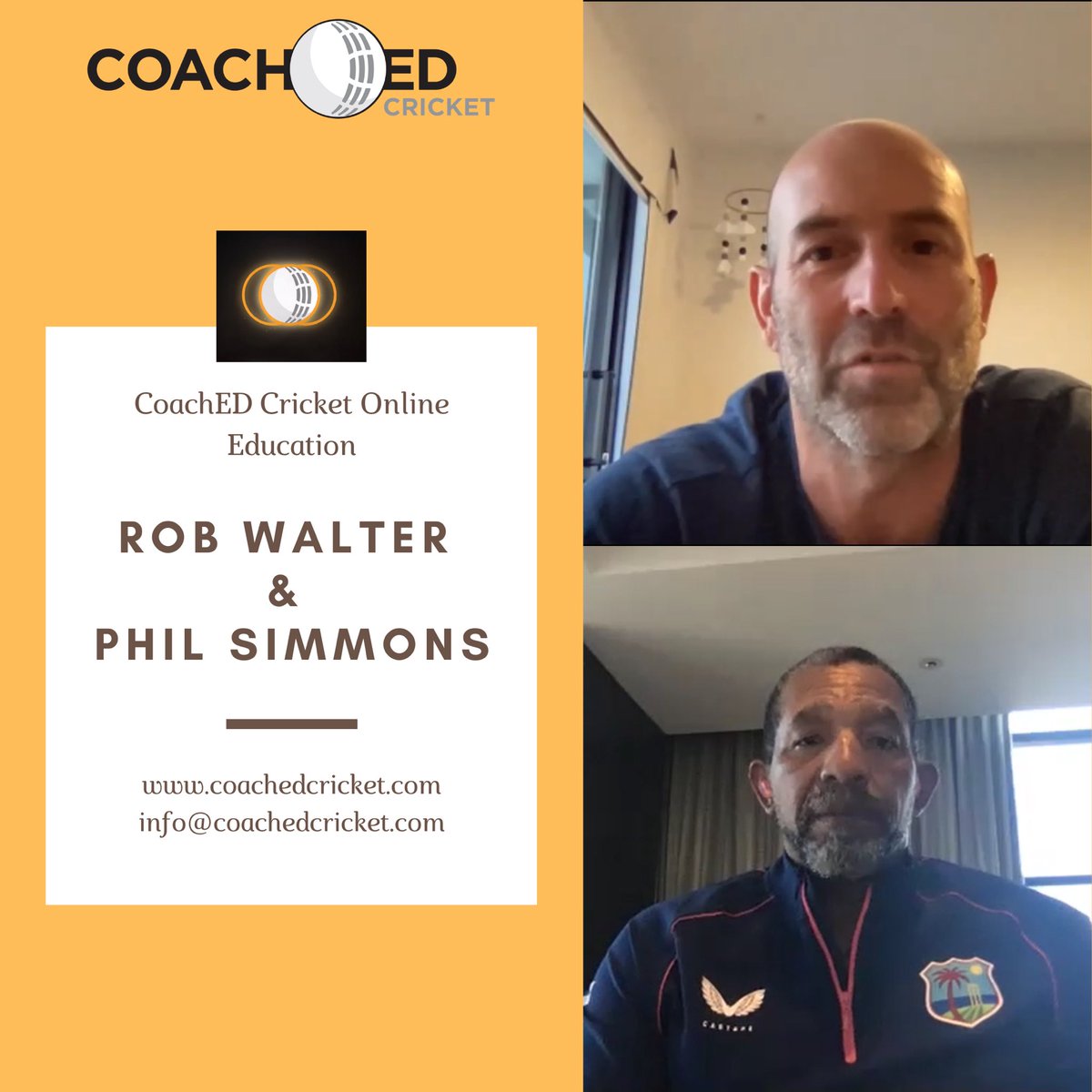👉 LOCKDOWN LEARNING 🙌
.
👉 Our <a href="/CoachedCricket/">CoachED Cricket</a> platform hosted 2 international coaches today in <a href="/RobWalter17/">Robert Walter</a> &amp; <a href="/windiescricket/">Windies Cricket</a> legend Phil Simmons!
.
👉 We have the platform for all coaches, players, parents looking to get educated! ALL ONLINE FROM THE COMFORT OF YOUR HOME!