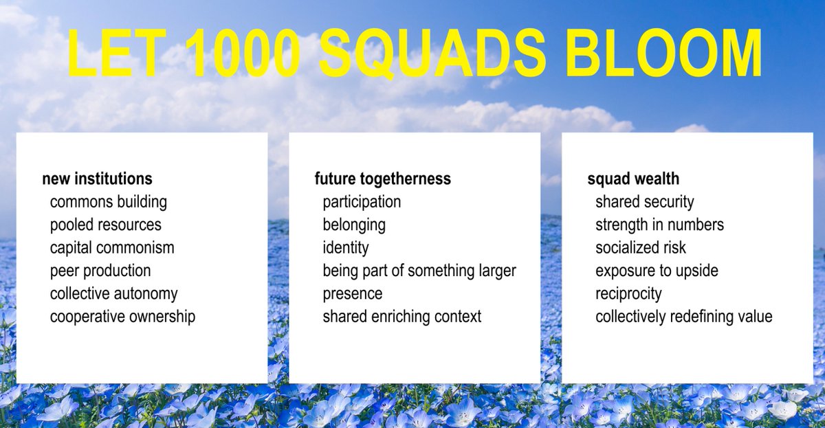 5/ The tenet of *Squads* seems to be class-based:The digital world becomes a playground of the haves with the physical realm remaining a struggle of the have-nots. The digital world is ready for the utopia. The physical world may just perish. The disconnect seems real.
