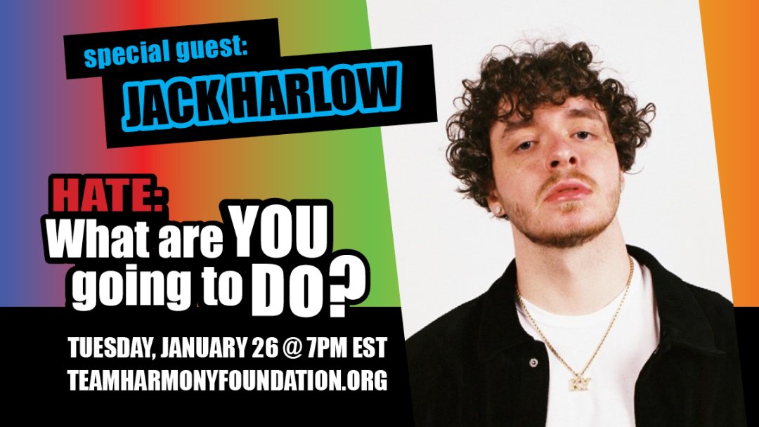 Join us tonight at 7PM EST for webisode 3 of HATE: What are You Going to DO? Stories from our Global Youth Reporters in the Netherlands, Morocco, Poland, Pakistan, China and the USA. Special guests include Jack Harlow and DJ Pup Dawg.
TeamHarmonyFoundation.org
#TeamHarmony #LGBTQIA