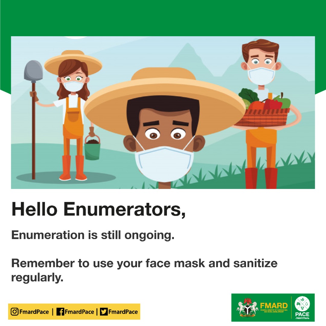 0xfelixbag's tweet photo. Hello Enumerators, 

Enumeration is still ongoing.

Remember to use your face mask and sanitize regularly. https://t.co/4oSSeVBHQf
