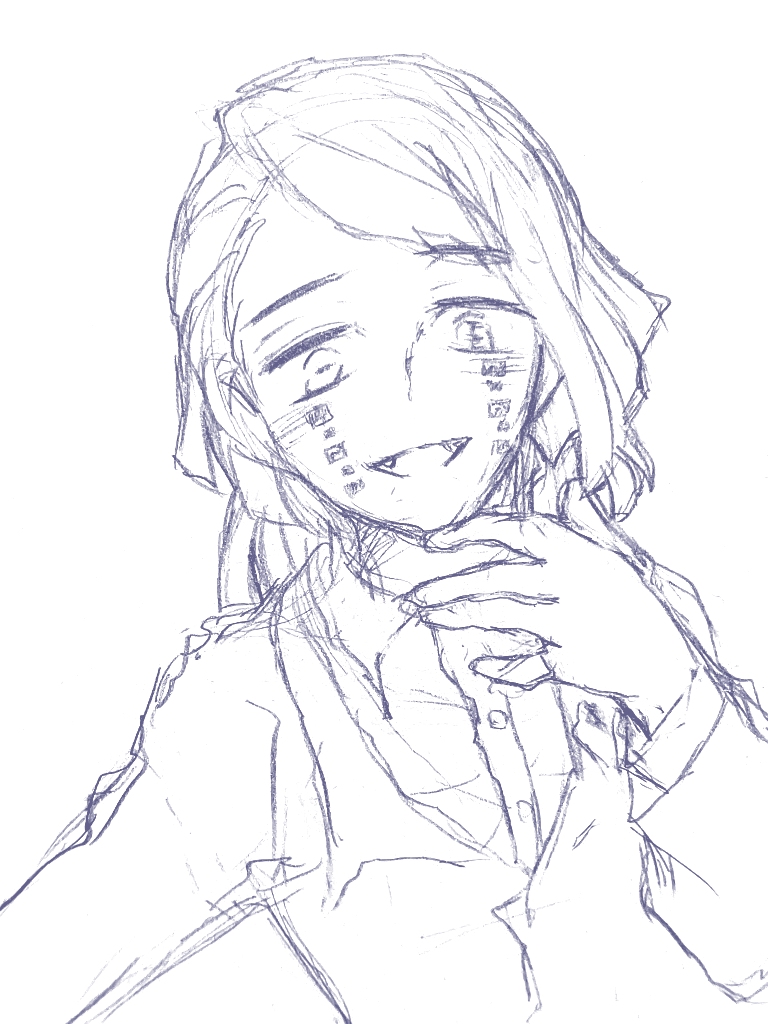 # このタグを見た人は推しの初描きと現在の絵を載せる

2020年10月と2021年1月のエンムちゃん

と

2020年10月と2021年1月の無魘

まだ4ヶ月しかたってないのか～💕😌💕 