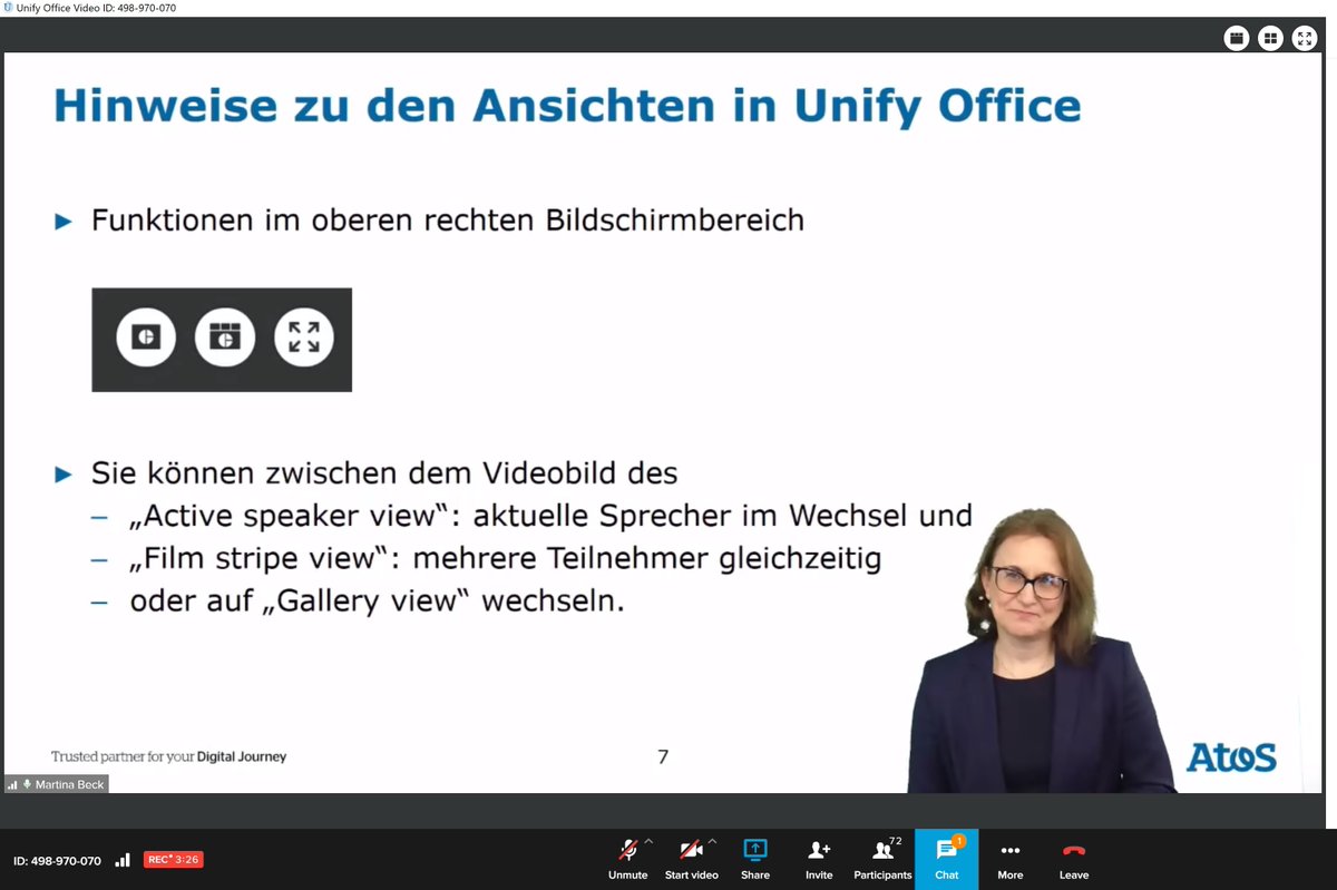 Begrüßung, Einführung und Moderation des virtuellen os:com Community Meetings durch @martina_m_beck  aus dem @AtosBTIC in München