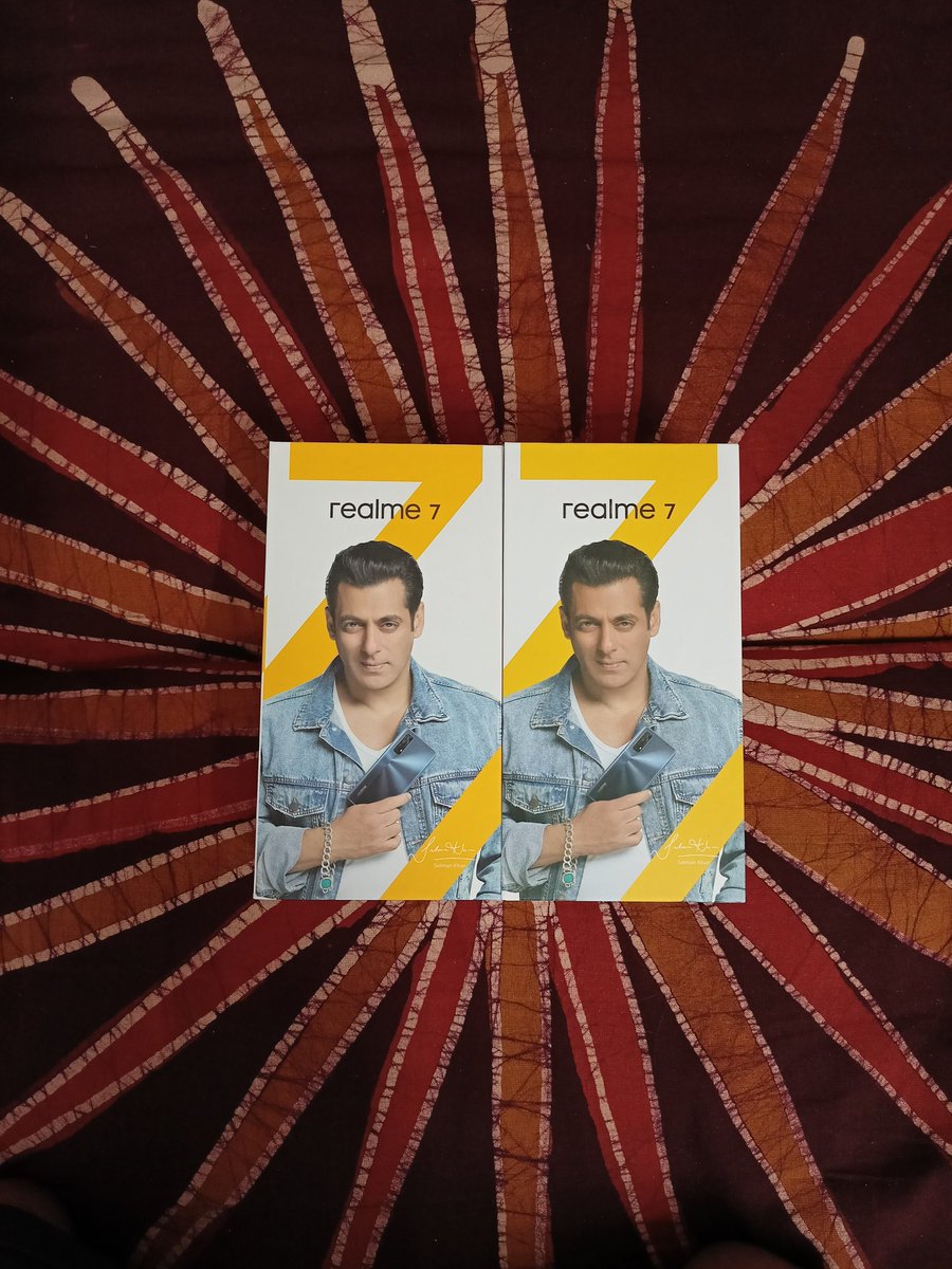 BeingMaanoos's tweet photo. Bought 2 @realmemobiles. I was a @XiaomiIndia #Mi4A user and wife was using @SamsungIndia #M30s. We were looking for a change. Megastar @BeingSalmanKhan and his association with @realmecareIN made me buy 2 #Realme7. निशाना हो दूर या पास, अब हर pic होगी खास. #SalmanKhan #HelioG95 https://t.co/sj3Klskwv0