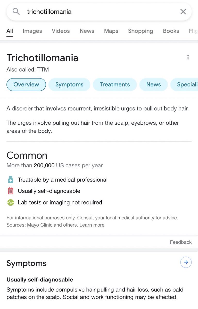 Tw// trichotillomania (hair pulling disorder)I don’t usually talk about stuff like this but it’s been an issue for me since elementary school. I’ve never felt like I was in control and sometimes I start doing it without even realizing it