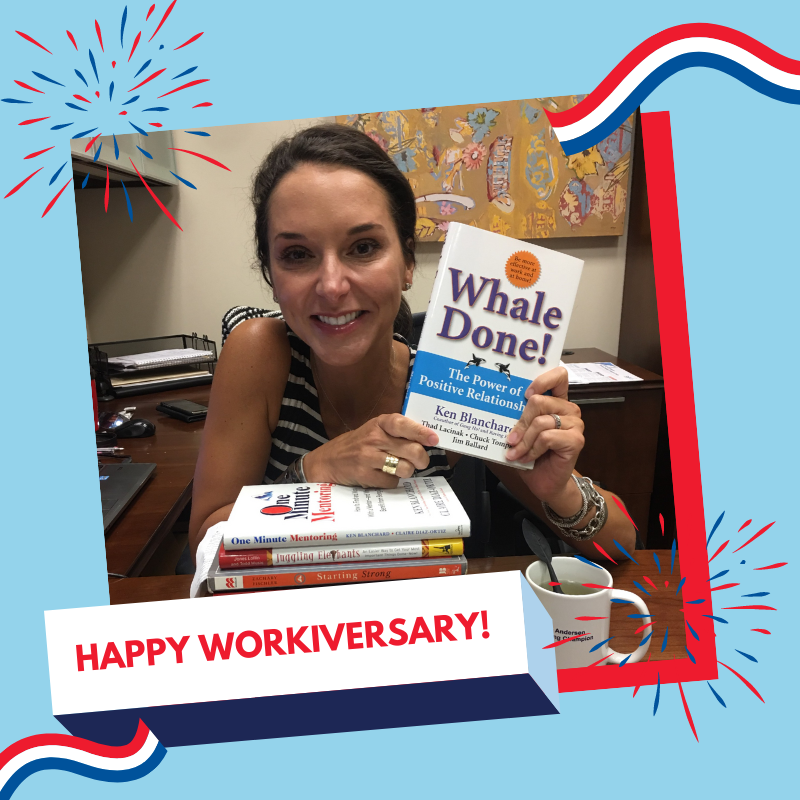 Eleven years and many more to go. Happy Anniversary to Director of Succession Management, Kate Andersen!