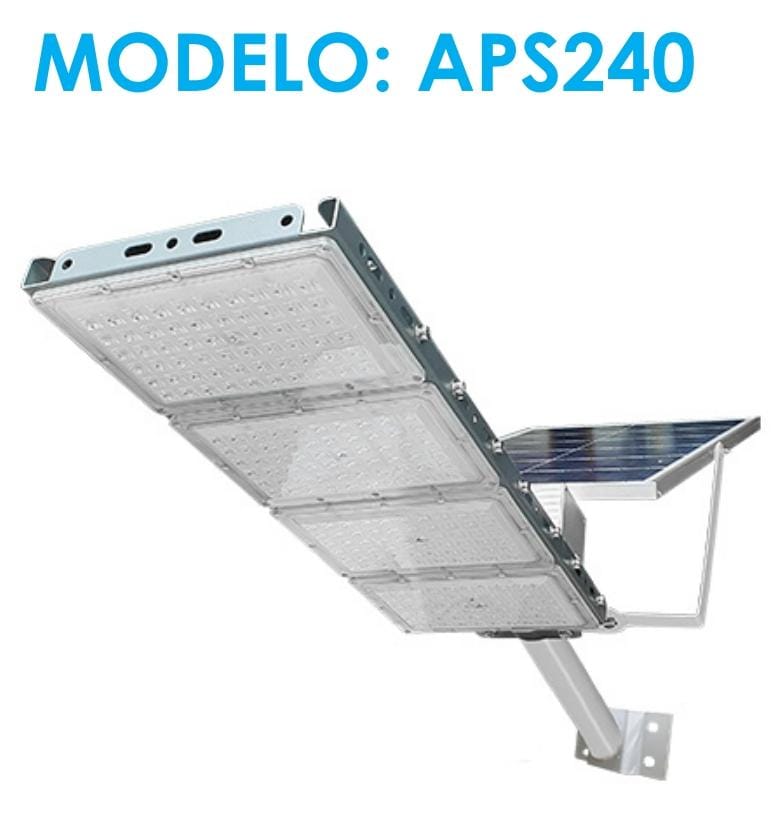 Luminario con panel solar para vialidades, 180W.