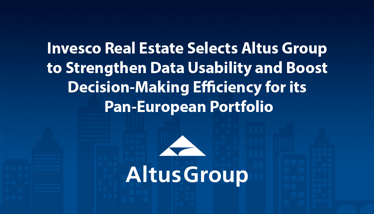 Invesco Real Estate Selects Altus Group to Strengthen Data Usability and Boost Decision-Making Efficiency for its Pan-European Portfolio bit.ly/2MnXQMH
