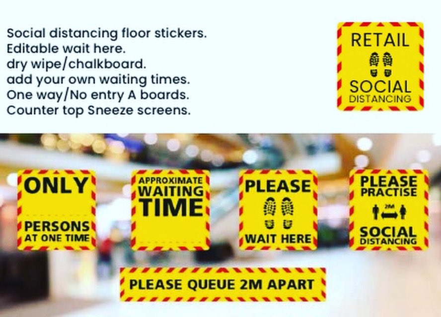 LicknSticker's tweet image. Is your #workplace staying up to date with #socialdistancing signage? We offer a wide range of floor, wall and outdoor signage that can be altered to your brand colours and wording. Get in touch if you think we could help your business be safer. #brandingeverywhere #staysafe