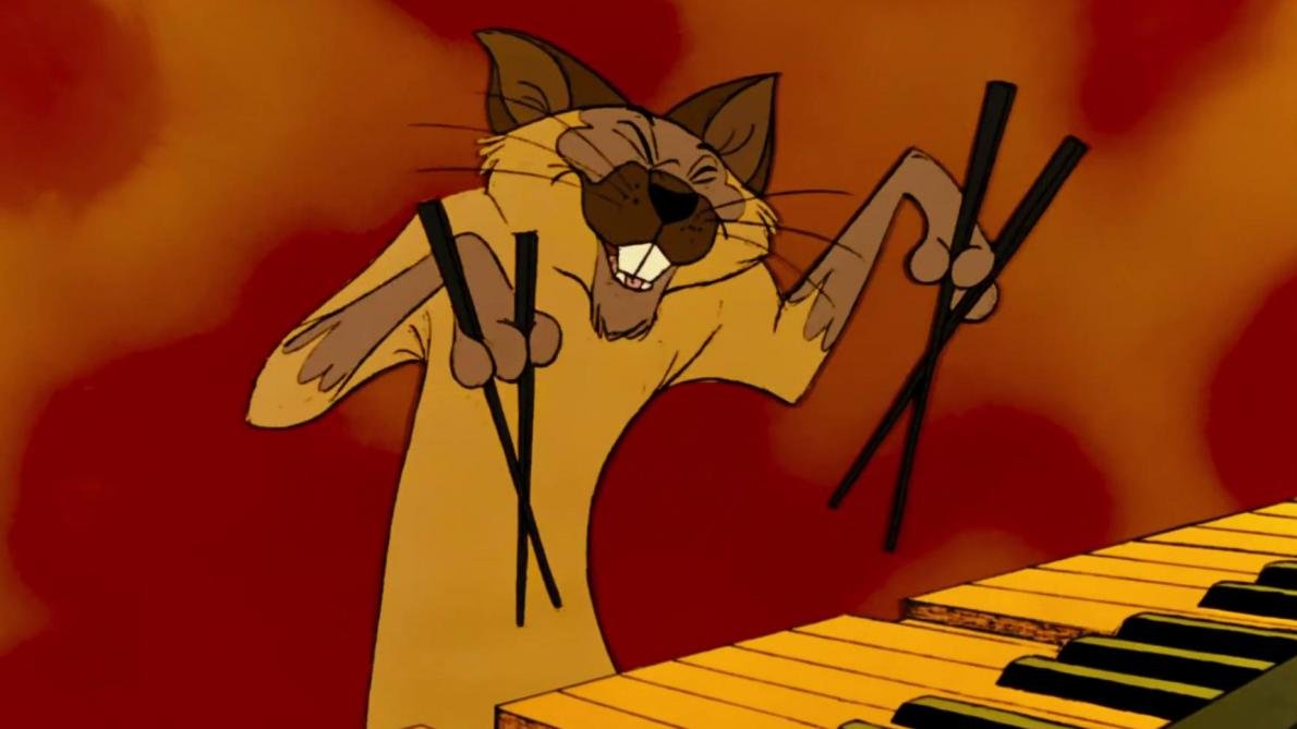En fait, il semble que le problème vienne de ce chat siamois, membre des scat cats, qui joue du piano avec des baguettes chinoises. 16/19