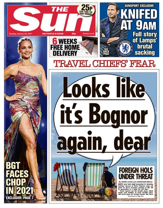 Thanks to <a href="/TheSun/">The Sun</a> for making Bognor Regis national front page news as a UK destination! With beaches, green spaces, sunshine, a dynamic &amp; creative community and a fun, friendly vibe, Bognor Regis is a great town in which to live, invest, work, study, visit &amp; enjoy! #BognorRegis