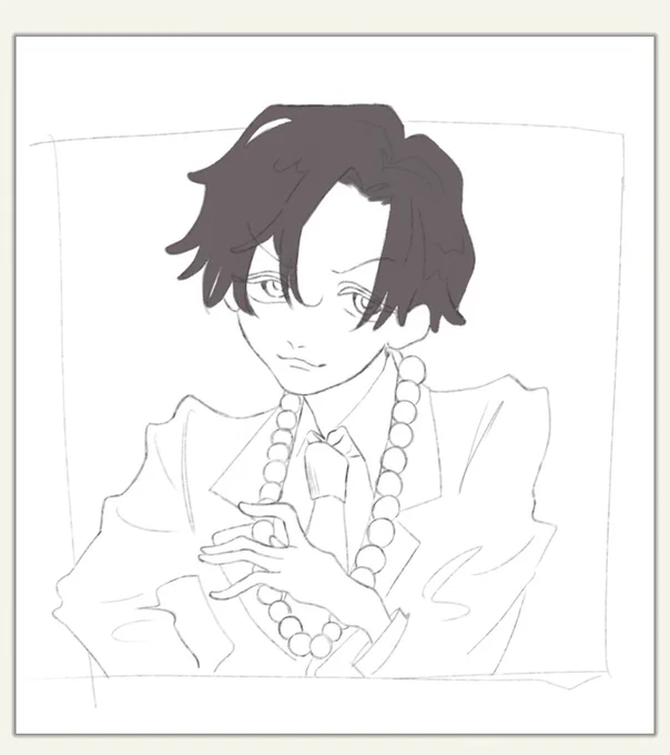 鬼頭先生の絵、線画で力尽きたので誰か2枚目塗ってください。多分透過できてるはず。 