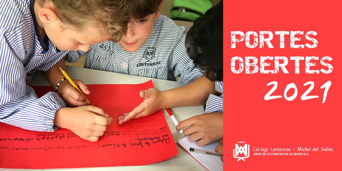 Ja podeu apuntar-vos a les visites concertades de les Portes Obertes Lestonnac.
Dimecres 17 i 24 febrer, 3 i 10 de març i dissabte 13 de març.
Més informació: tuit.cat/Wh5u4