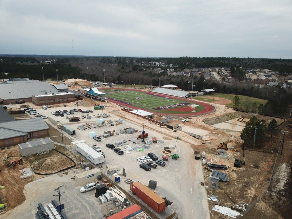 contract1984's tweet photo. Things are really starting to take shape over at Ridge View High School football stadium!  Stay tuned for more exciting changes to this soon-to-be amazing athletic complex! 
.
#contractconstruction #webuildschools #webuildstadiums #stadiumconstruction https://t.co/57bQXj3DI6