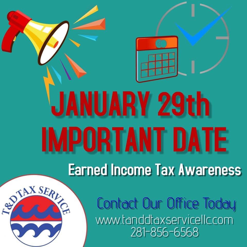 Raising awareness of valuable tax credits available for many people- including the option to use prior year income to qualify. 

Contact our office today and find out more!

#TandDTaxService #Taxes #Bookkeeping #SmallBusiness #CorporateBusiness #LLC #Accounting #CPA #Houston