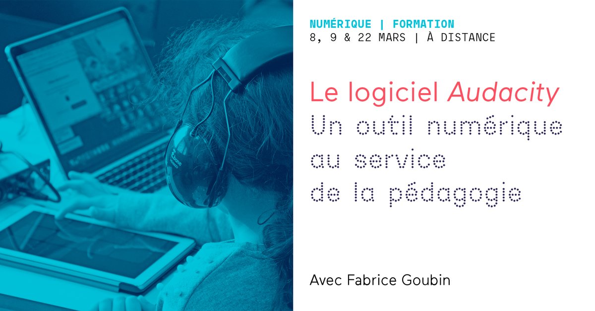cadence_musique's tweet photo. Formation : Le logiciel #Audacity, un outil #numerique au service de la #pedagogie, les 8, 9 & 22 mars à distance. À destination des "#enseignantartistique, #musicienintervenant, #chefdorchestre, #chefdechoeur, prof d'éducation musicale et de #chantchoral
https://t.co/vlFFRYFbFu https://t.co/S2c3KIeCLi
