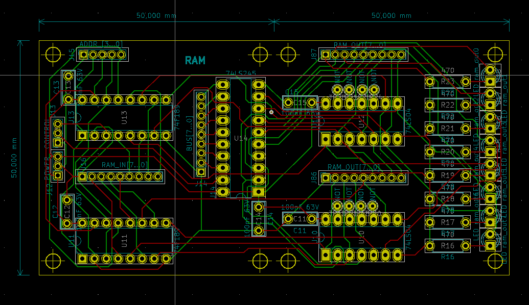 RICK0X00's tweet photo. Module 16x8 RAM 8 bit computer using Kicad and FreeRouter
#kicad #ram #8bitcomputer #8bit #freecad #autorouting #freerouting #layouteditor https://t.co/s27lqLGyyn