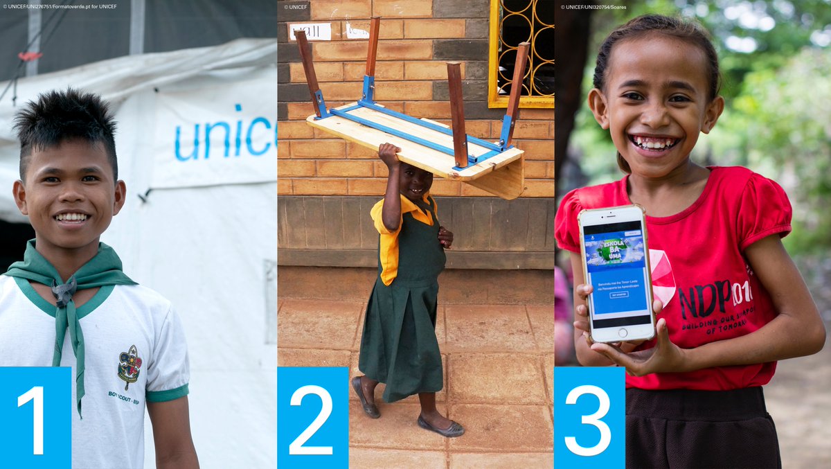 Every child, no matter who they are, no matter where they live, has a right to an #education. Here’s three ways @UNICEF #innovation teams are making learning that much easier for children in #emergencies. 1⃣2⃣3⃣👇