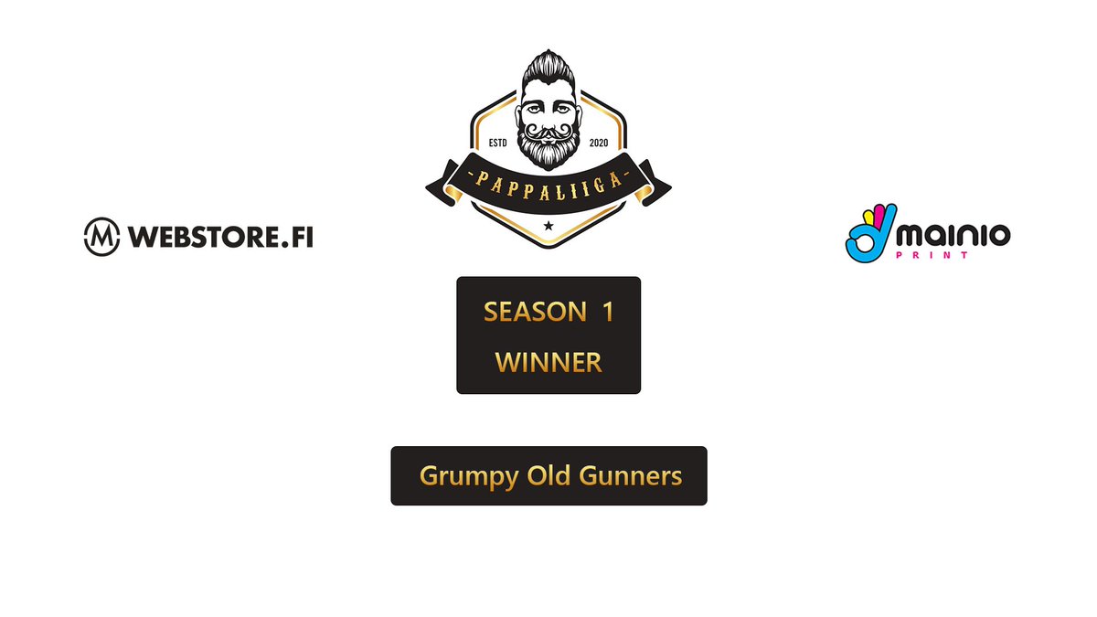 Ensimmäinen kausi Pappaliigaa on pelattu! Voittajana selvisi Grumpy Old Gunners! 
Kiitos yhteistyökumppaneille ja ensimmäiseen kauteen osallistuneille! Seuraavasta kaudesta tulkoon eeppinen!
#pappaliiga #csgofinland #eurheilu #esportsfi
