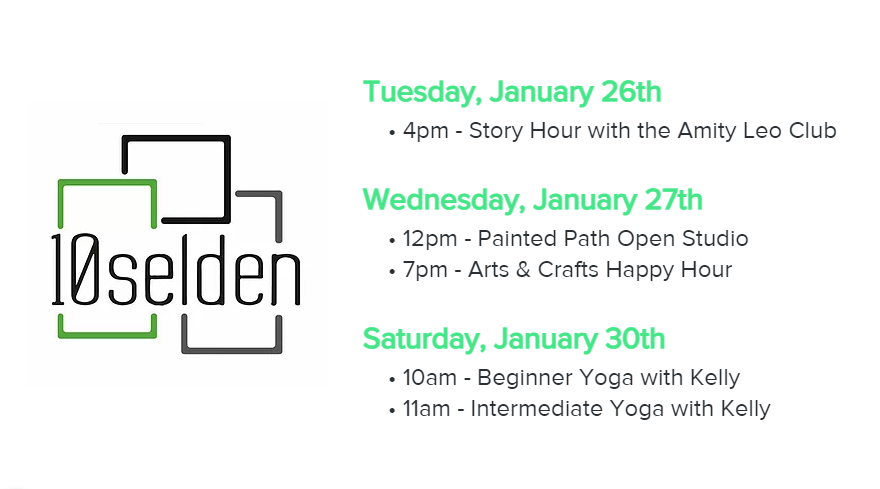 10selden's tweet photo. Check out our events this week!

---
#10selden #yogaathome #concertsfromhome #artsandcrafts #VirtualEvents #newhaven #virtualworkout #virtualconcert #virtualhappyhour #freeevent #Connecticut https://t.co/2NcdtdUKaV