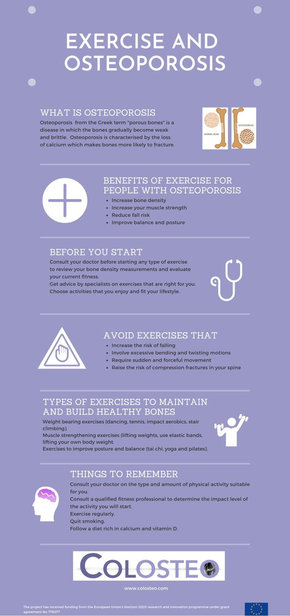 colosteo's tweet photo. One of the best ways to strengthen your bones and prevent osteoporosis is by exercising regularly.  Even if you already have osteoporosis, exercising can help you build and maintain the amount and thickness of your bones.#osteoporosis #exercise # healthy bones #COLOSTEO https://t.co/vg8nWBuhYM