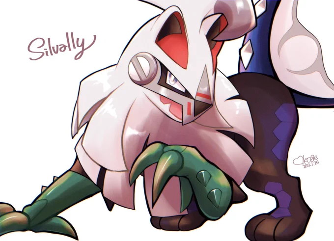 #ポケモン版深夜の真剣お絵描き60分一本勝負
シルヴァディ? 