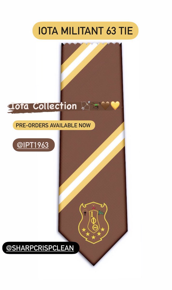 sharp_crisp's tweet photo. Exclusive, luxury, handmade Iota Collection!! Official Vendor of @IPT1963 Order today!! Shop now! Made for a Iota man. Dare to be different. ๐๐ค๐น๐
https://t.co/2E8iqtZiYf
#Iotaphitheta
#IOTA
#IphiT1963
#Iphiteenth
#Iotas
#iotasweetheart
#brownandgold https://t.co/OKggPOQS9r