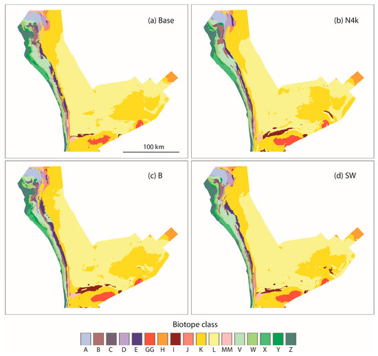 Which of these predicted seabed #biotope maps can we trust the most? And how useful is it to include #oceanographic predictors? Hard to tell without #SpatialUncertainty metrics. Check out our new article in the #GeoHab2021 special issue of @Geosciences_OA mdpi.com/2076-3263/11/2…