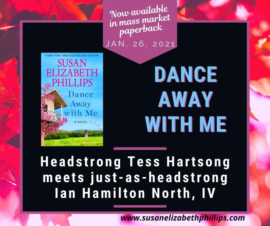 SEPauthor's tweet photo. Happy pub day of the mass market paperback edition of DANCE AWAY WITH ME! If you haven't met Ian and Tess yet, here's an excerpt. https://t.co/PINcFHU39L #susanelizabethphillips #danceawaywithme #contemporaryromance #womensfiction #fiction #book #SEP #books #paperback https://t.co/kd9ep1Vx84