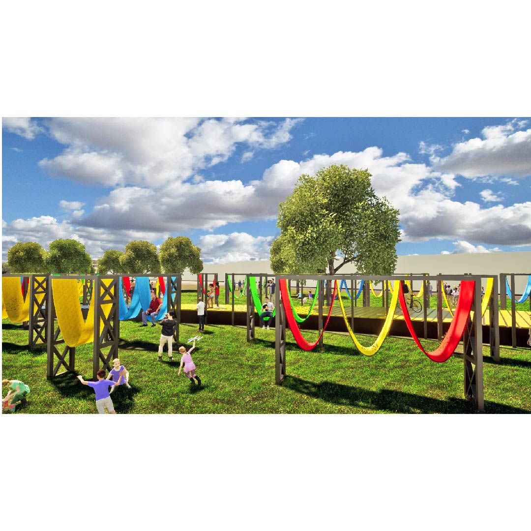 LayersofDesign's tweet image. Land and See

Temporary interventions to an abandoned park behind the DuPuis Medical Building in Little Haiti, Miami.

Shown are swing installations for chilling.

Competition entry with Daniel Rodriguez and Danyealah Green-Lemons