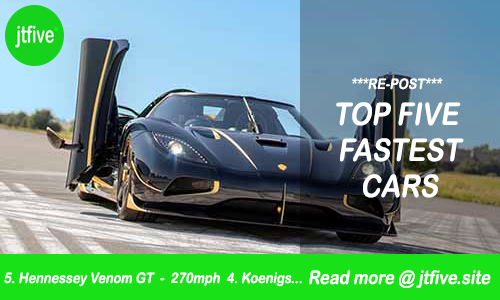 Josheddy_'s tweet photo. #jtfive #blog #blogger #blogpost #topfive #cars #speed #fastcars
Are you a car lover? Before you click the link below try guessing which car brand has the fastest car?
Read full post @ https://t.co/wGZxxS5GHR https://t.co/j0p1umYXCG
