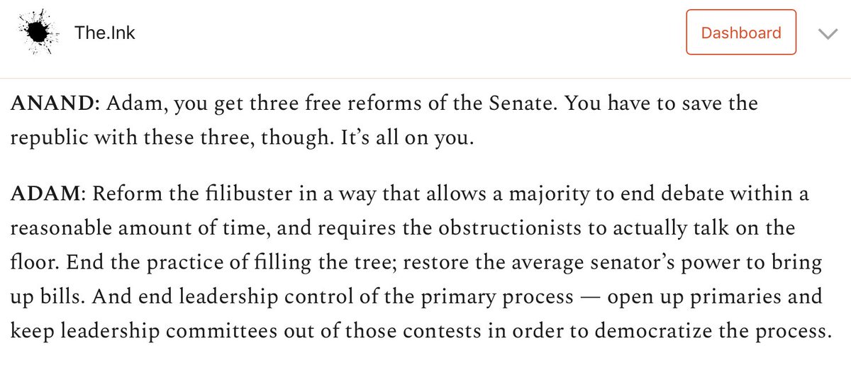 And, by the powers vested in me by The Ink, I granted  @AJentleson three free Senate reforms to save America. https://the.ink/p/how-to-save-the-senate