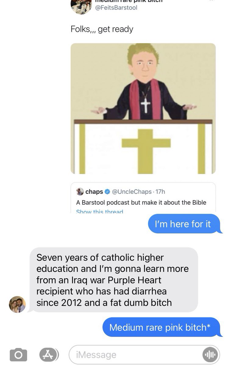 MegSalvin's tweet photo. @UncleChaps @FeitsBarstool support for the new podcast is looking good https://t.co/x4eYLw8MER