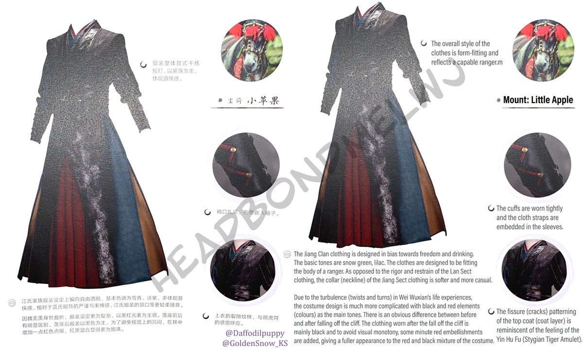 cql the untamed commemorative photobook english translations, a threadplease do not repost. rts are highly appreciated. 1.1wei wuxian's character sheet, main costume description and outfit 1