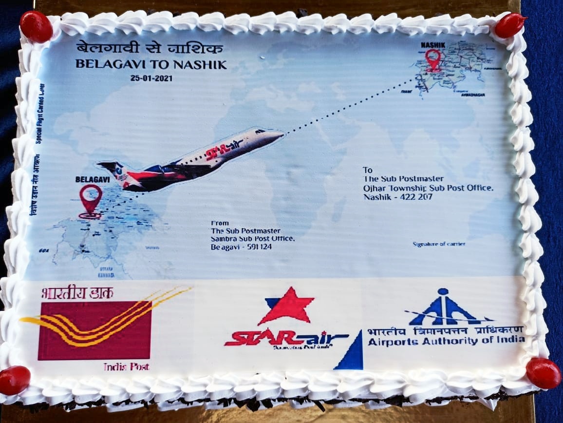 CPMGKARNATAKA's tweet photo. Release of First Flight carried Special Cover from Belagavi to Nashik by Smt. Veena Srinivas, Postmaster General, North Karnataka Region along with AAI Authorities on 25.01.2021. https://t.co/3JEtjq5iAF