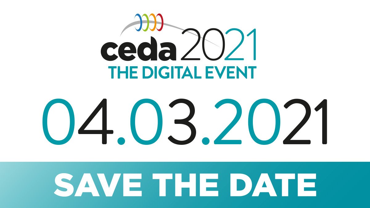 CEDAUK's tweet photo. Save the Date!

ceda's Digital Event is coming soon! All the speakers, awards and industry networking you're used to, but with one big difference... It's all online.

04.03.21

Register now at https://t.co/RJAP7UModf

#TheDigitalEvent
#cedaDigitalEvent
#cedaDigitalEvent2021 https://t.co/Y7ebCX3nAX