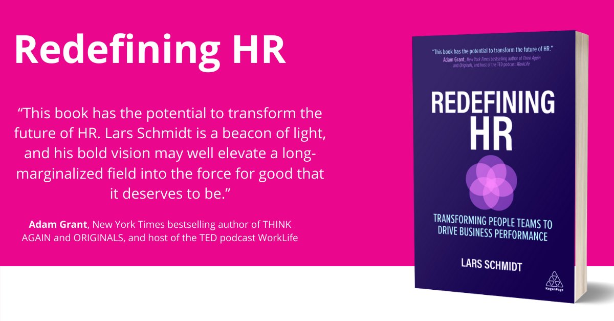 Today's the day! Can't wait to read <a href="/RedefiningHR/">Redefining HR</a> by <a href="/Lars/">Lars Schmidt 🪩</a> which examines modern HR &amp; people practices through the lens of leaders redefining the field. Pick up a copy, <a href="/AdamMGrant/">Adam Grant</a> said it "has the potential to transform the future of HR." redefininghr.com/book #RedefiningHR