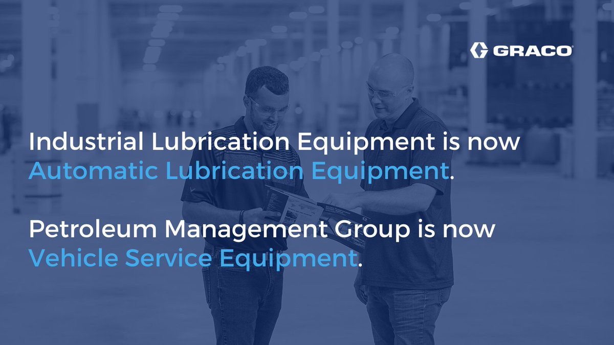 Calling all #GracoLube distributors! Help us get the word out about our new business unit names, ALE and VSE. And remember, these changes don’t impact the tried and true products within our portfolio – just how we refer to ourselves. #alwaysinnovating #alwaysresponsive