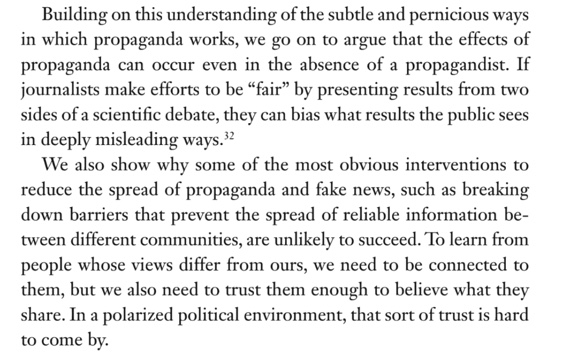 Fourth reading (to prepare for the  @forumphilosophy misinformation event tonight): The Misinformation Age by Cailin O'Connor and James Owen Weatherall.  https://yalebooks.yale.edu/book/9780300234015/misinformation-age  #52papers